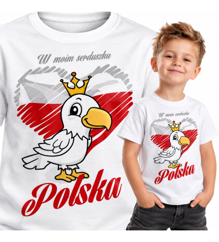 koszulka dziecięca Patriotyczna  W MOIM SERDUSZKU